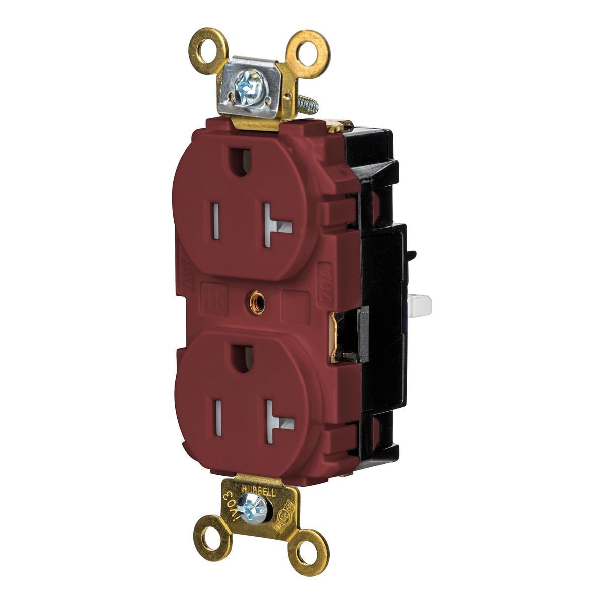 HBL5362STRTR EdgeConnect Straight Blade Receptacle, 125 V, 20 A, 2 Poles, 3 Wires, Red