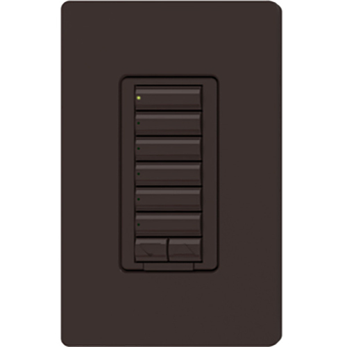 RRD-W6BRL-BR seeTouch LED+ Wall Keypad for RA3 Systems, 6-Button with Raise/Lower, Neutral Required, 120V, Brown