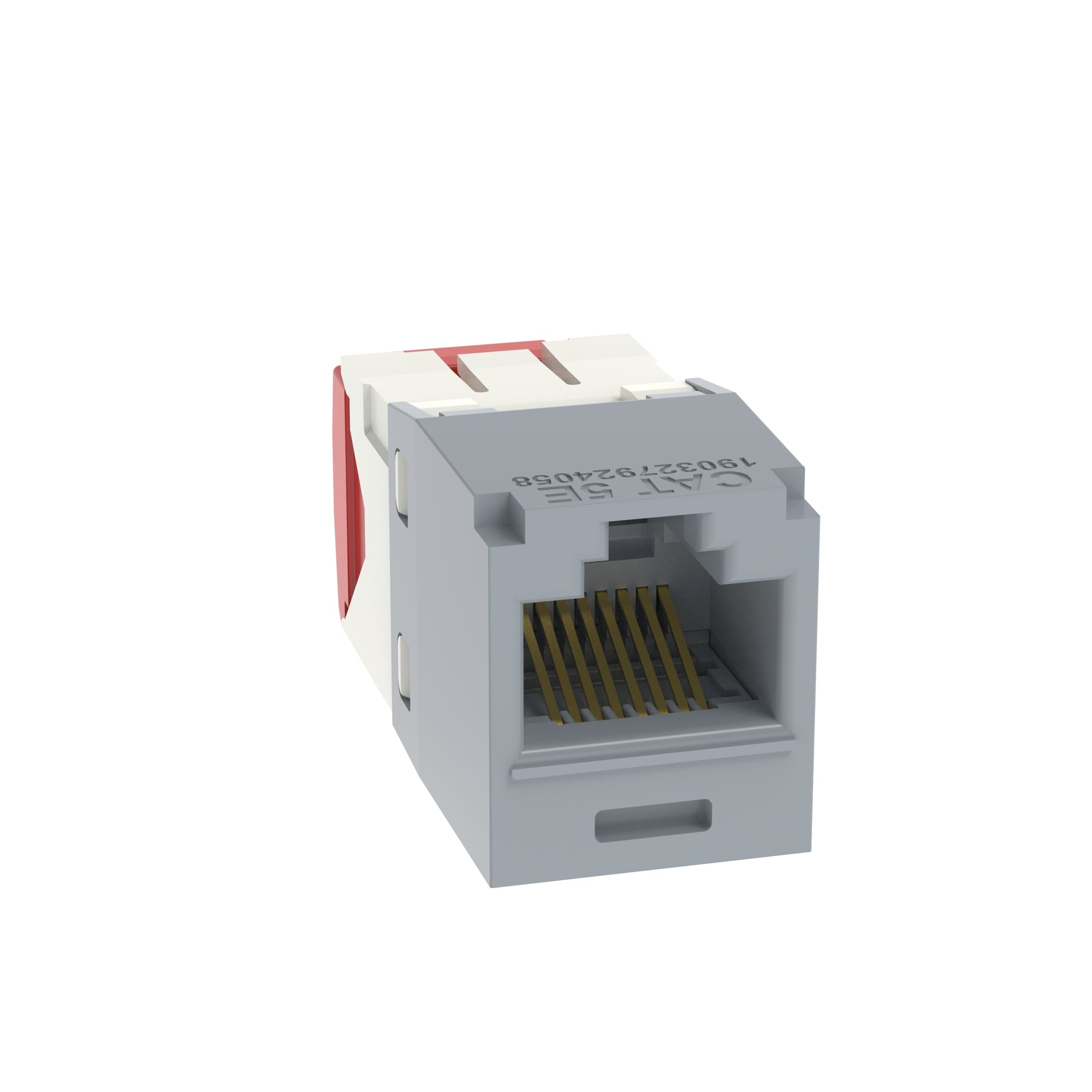 CJ5E88TGIG-24 PanNet Mini-Jack TX5e 1-Slot 8-Position 8-Wire Universal TG Style Unshielded Jack Module, Cat 5e RJ45/Mini-Com Module, Surface Mount, 1 Port, ABS/Plastic, International Gray