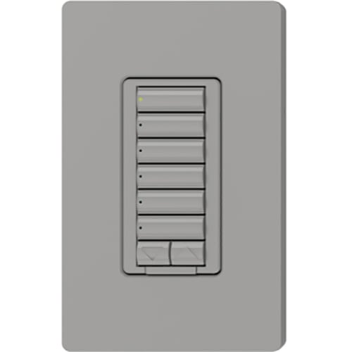 RRD-W6BRL-GR seeTouch LED+ Wall Keypad for RA3 Systems, 6-Button with Raise/Lower, Neutral Required, 120V, Gray