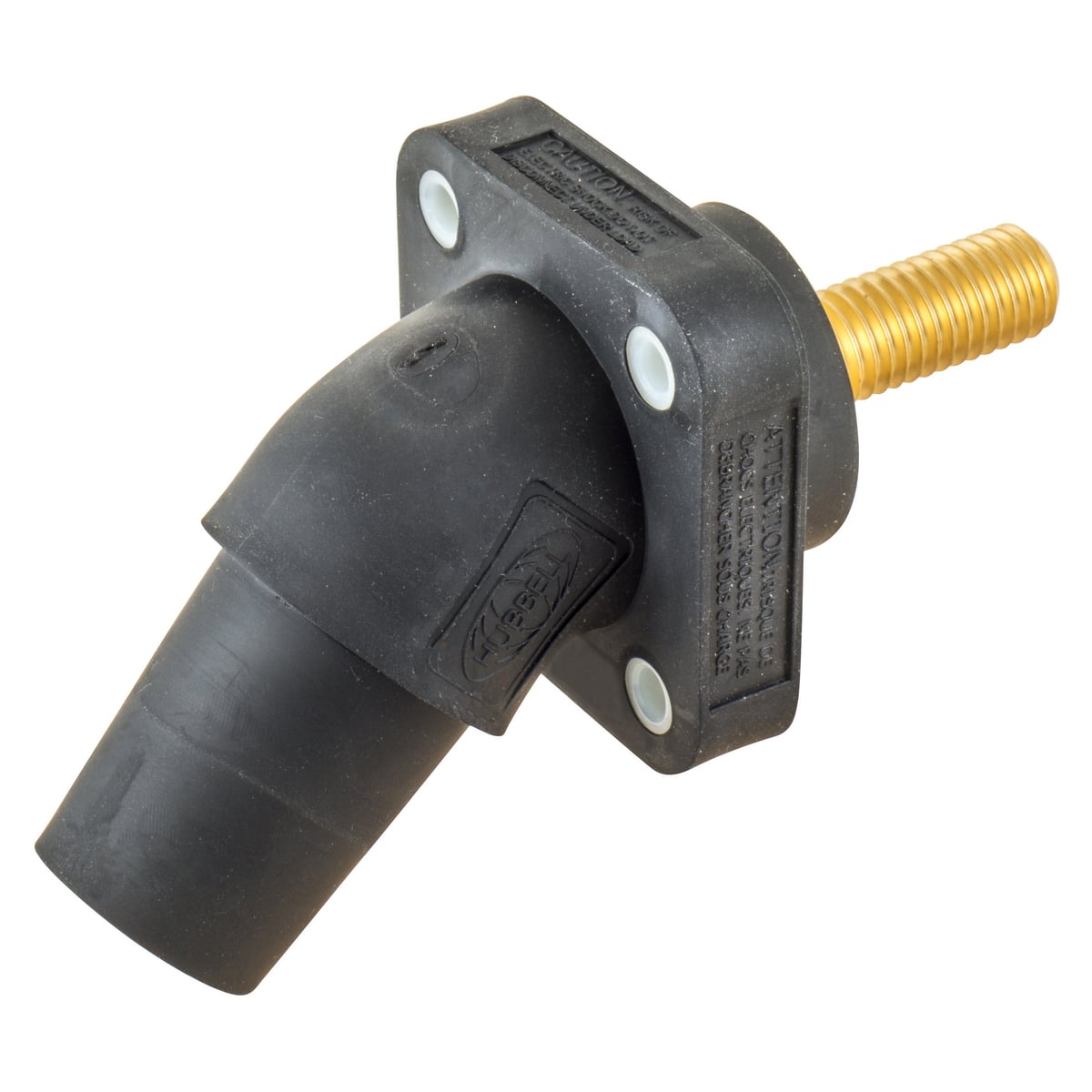 HBLFRASBK 16 Series 1-Pole Angled Female Standard Single Pole Receptacle With 300/400 A Plug, 600 V AC/250 V DC, 400 A, Screw Terminal Connection