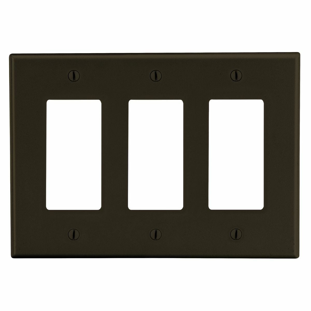 P263 Standard Wall Plate, 3 Gangs, 6.5 in W x 4.63 in H, Polycarbonate Thermoplastic, Brown