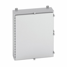 Eaton B-Line series wall mounted panel enclosure, 20" height, 10" length, 16" width, NEMA 4X, Hinged cover, 4XS enclosure, Wall mount, Medium single door, External mounting feet, 304 stainless steel, Seamless poured in-place gasket