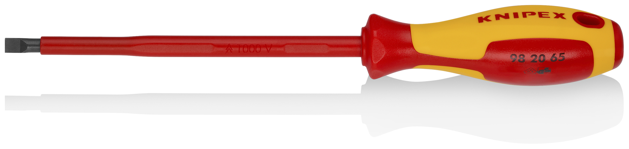 Slotted Screwdriver, 6 in.-1000V Insulated, 1/4 in. tip, 10 1/2 in., Multi-Component, VDE