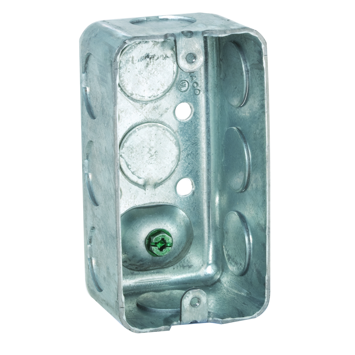 611 Handy Box, Steel, 13 cu-in, 1 Outlet, 6 Knockouts