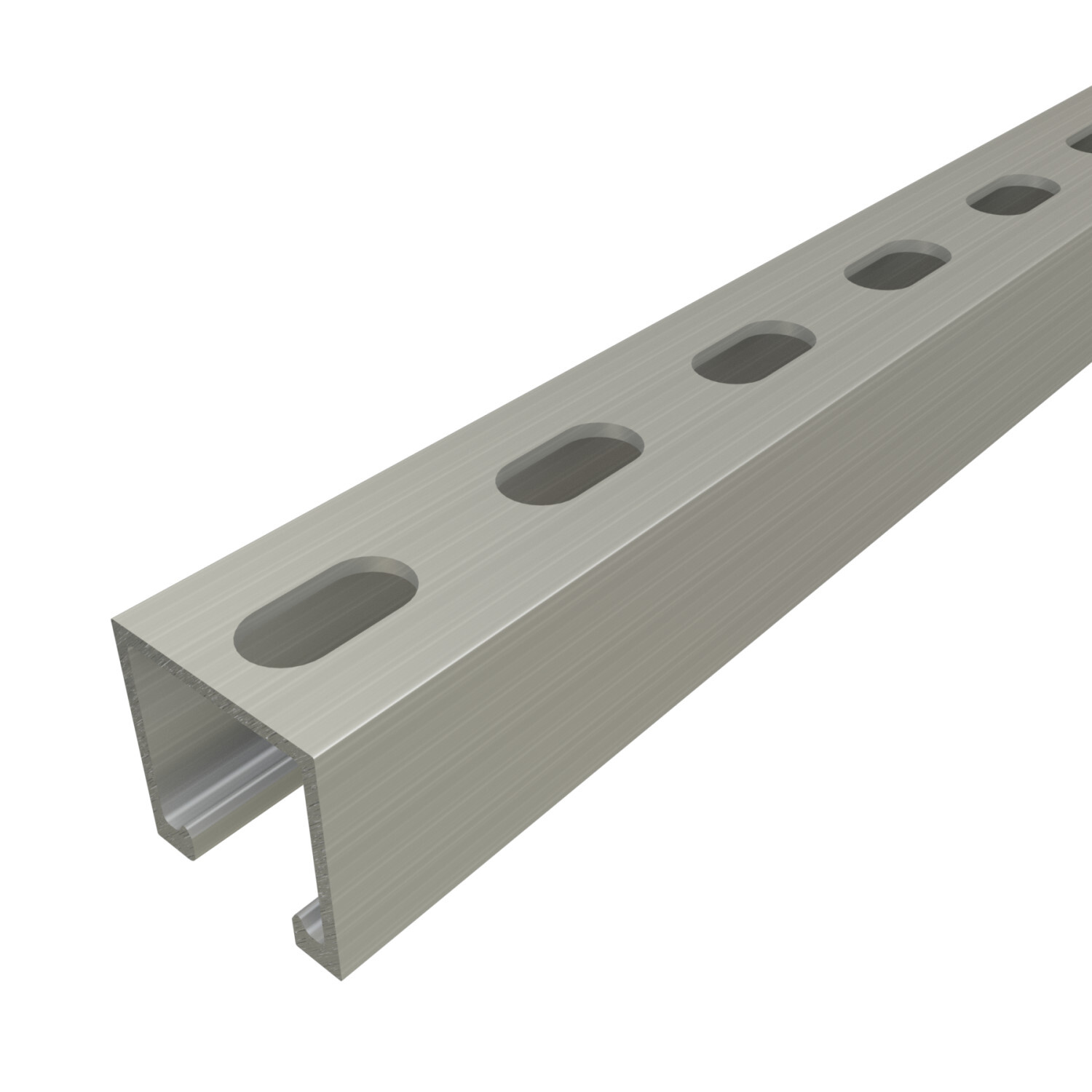 P1000T-10EA P1000 Slotted Channel, 10 ft L 1-5/8 in W 1-5/8 in D 12 ga THK, Low Carbon Steel, Extruded Aluminum, Domestic