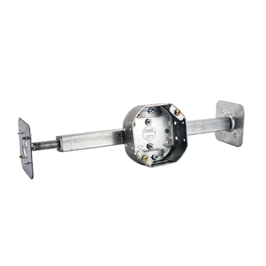 54151CFB-BHL-OW Steel City Drawn Style Ceiling Fan Box, Steel, 15.8 cu-in Capacity, 1 Outlets, 3 Knockouts, 1-1/2 in D