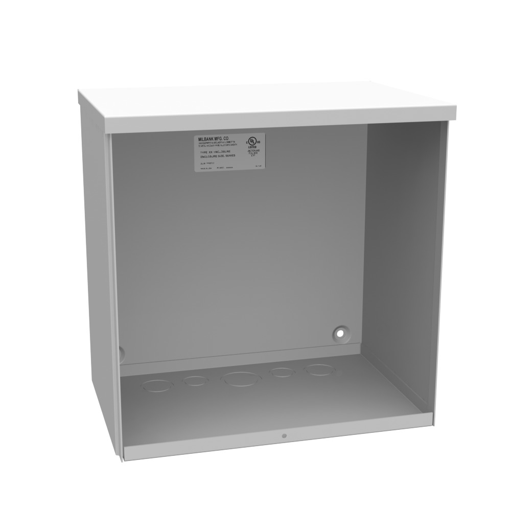 12x8x12 Screw Cover Type 3R UL Listed Steel Knockouts ANSI 61 Gray Quad D Knockout for Lock Emboss Mounting Hole in Back