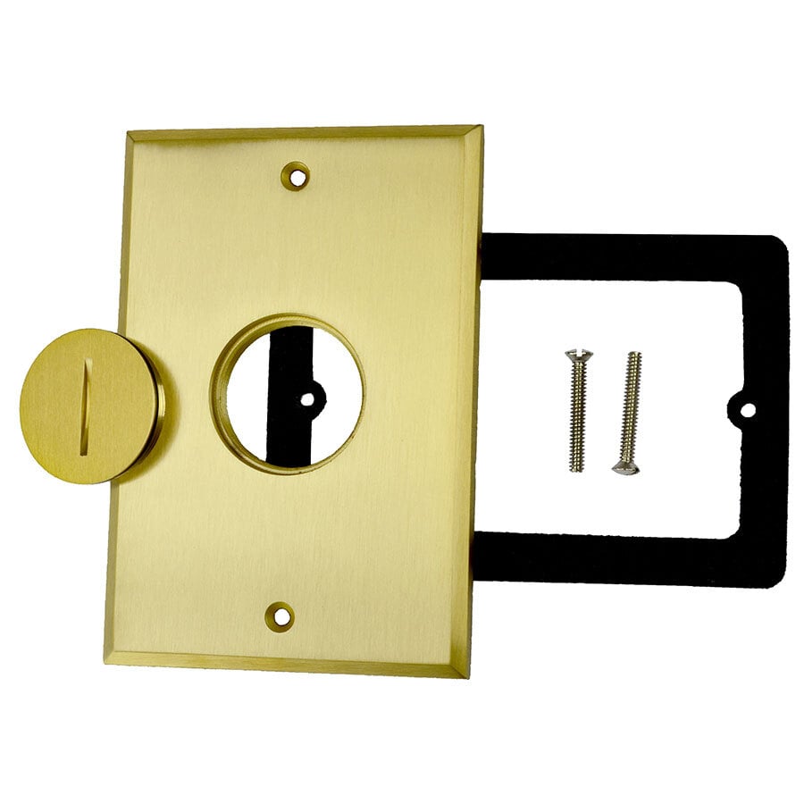 Rectangular Floor Box Cover; Brushed Brass