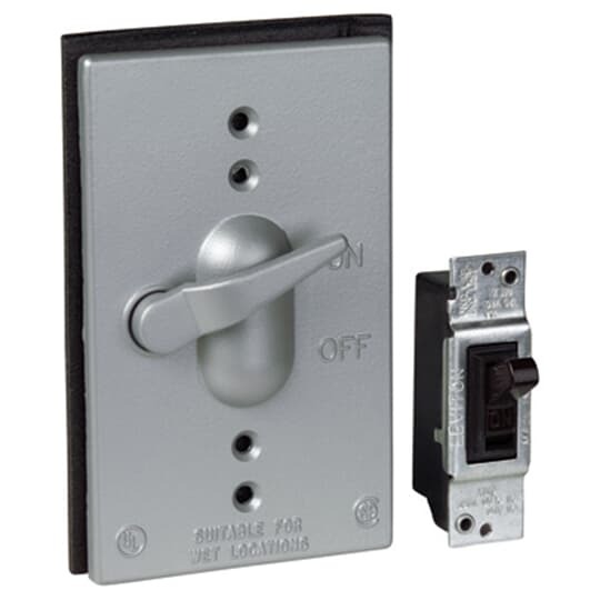 CCT-1 Red Dot Weatherproof Cover With 1-Pole 125 VAC 15 A Switch, 4-9/16 in L x 2-13/16 in W, Die Cast Aluminum