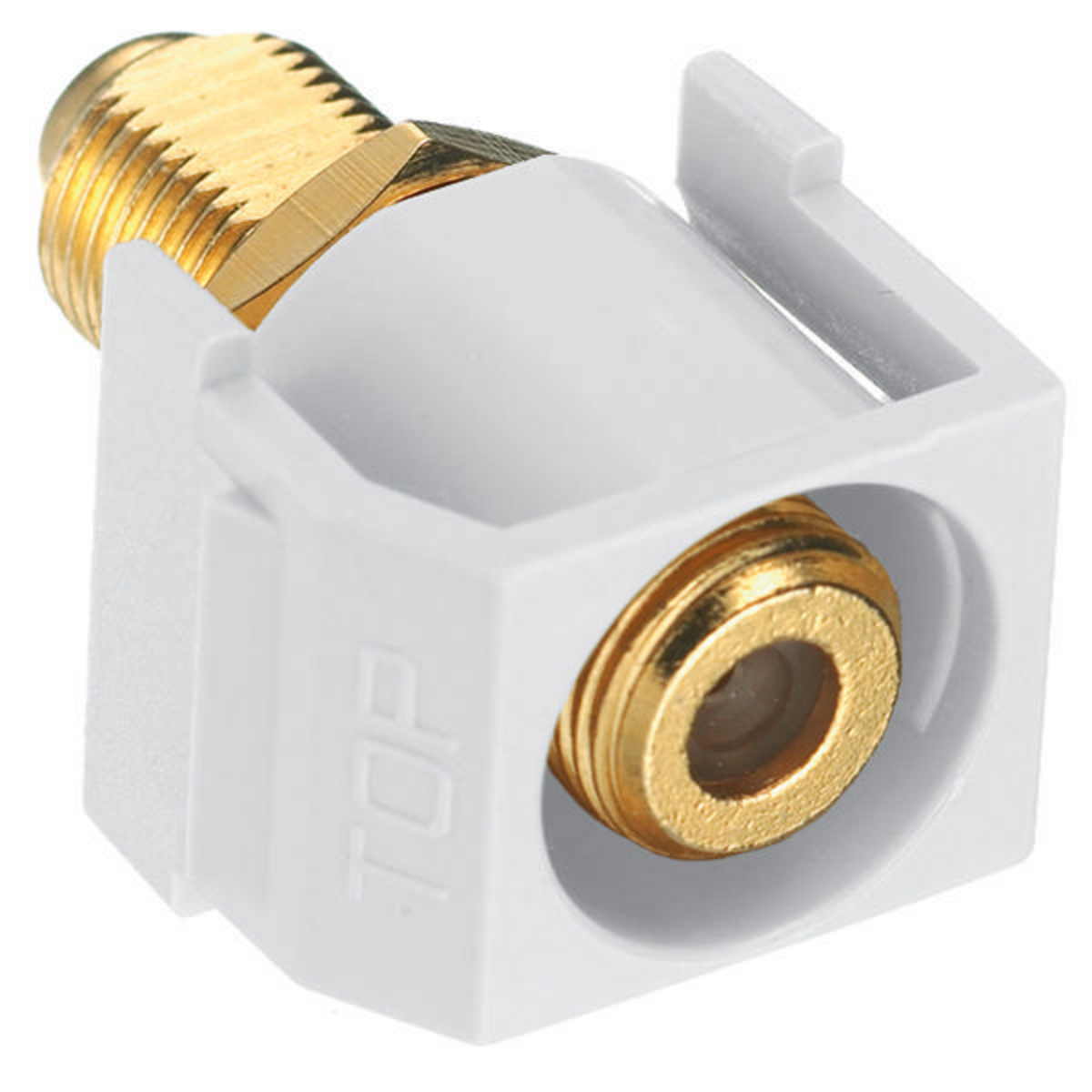 SFGRFW Pass-Through Keystone Recessed Standard F-Connector, Female x Female Connector, Coaxial Cable