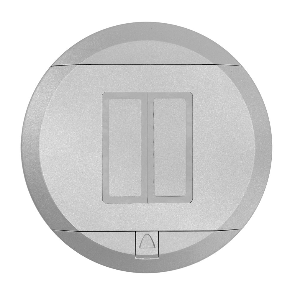 PT526-GY Door-In-Door Poke-Through Cover, 8.38 in Dia, Flip Lid Cover, Aluminum