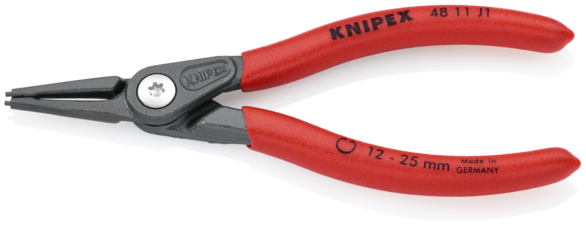 Internal Precision Snap Ring Pliers, 5 1/2 in., Non-slip plastic, 3/64 in. Tips, Bulk