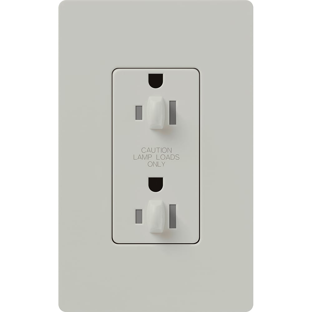 SCR-15-DDTR-PD Claro Dual Dimming, Tamper-Resistant Duplex Receptacle, Decorator-Style Outlet, 15 Amp, Satin, Palladium
