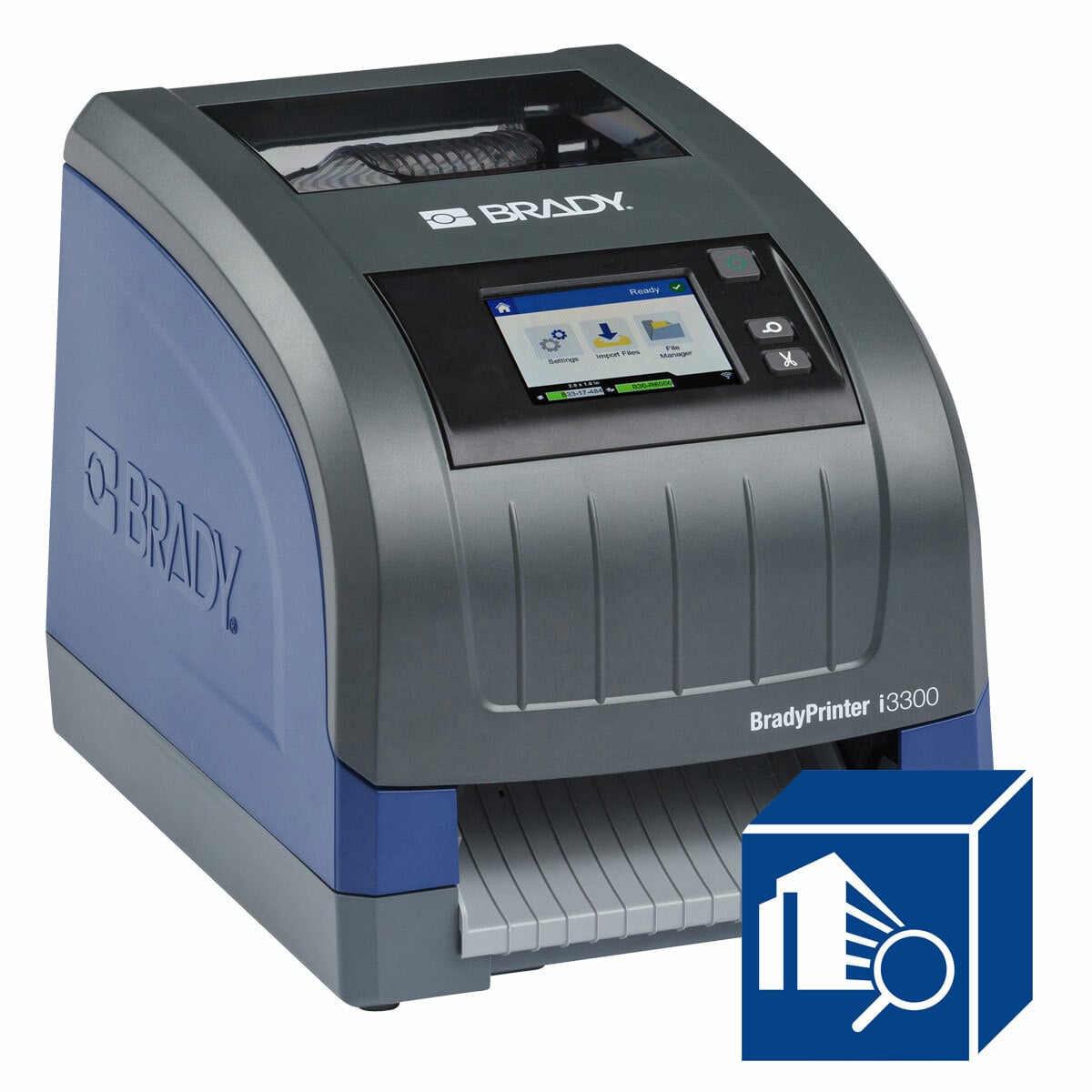 150643 i3300 Label Printer, Thermal Transfer Print, 4-1/4 in W Tape, 100 to 240 V AC at 50 to 60 Hz, Color LCD Touch Screen Display