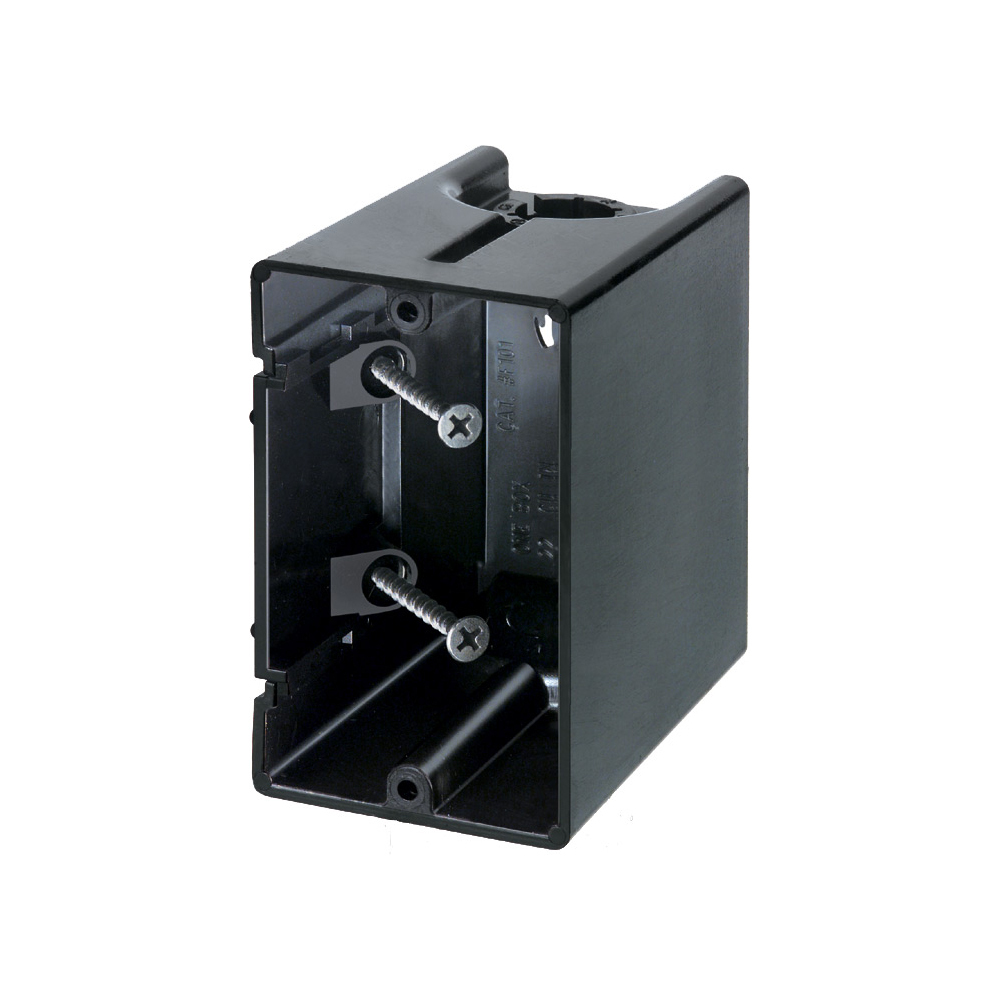 F101 One-Box Non-Metallic Outlet Box, Plastic, 22.5 cu-in Capacity, 1 Gangs, 1 Outlets, 2.28 in W x 3.51 in D x 3.72 in H