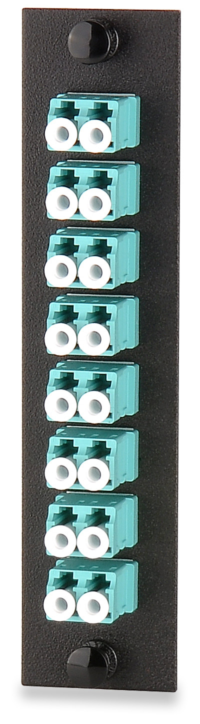 8-Port (16 Fiber) LC OM3/OM4 Adapter Plate, Ceramic Sleeve