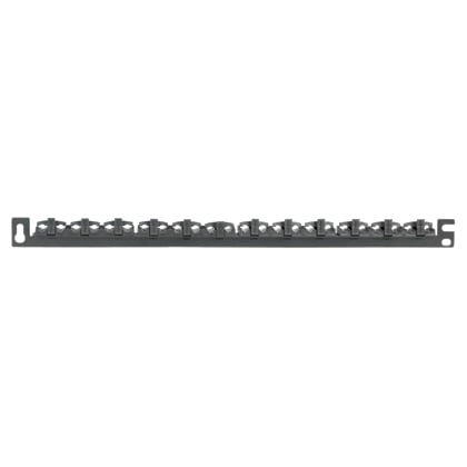 SRBWCY Strain Relief Bar, 19 in L x 1.25 in W x 1.43 in D, Rack Mount, Cold Rolled Steel, Black