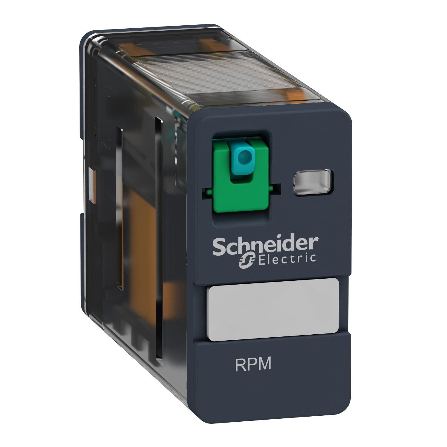 RPM11BD Zelio Power Relay With Adapter and Lockable Test Button, 15 A, 1NO-1NC 1 Form A/1 Form B Contact, 24 V DC V Coil