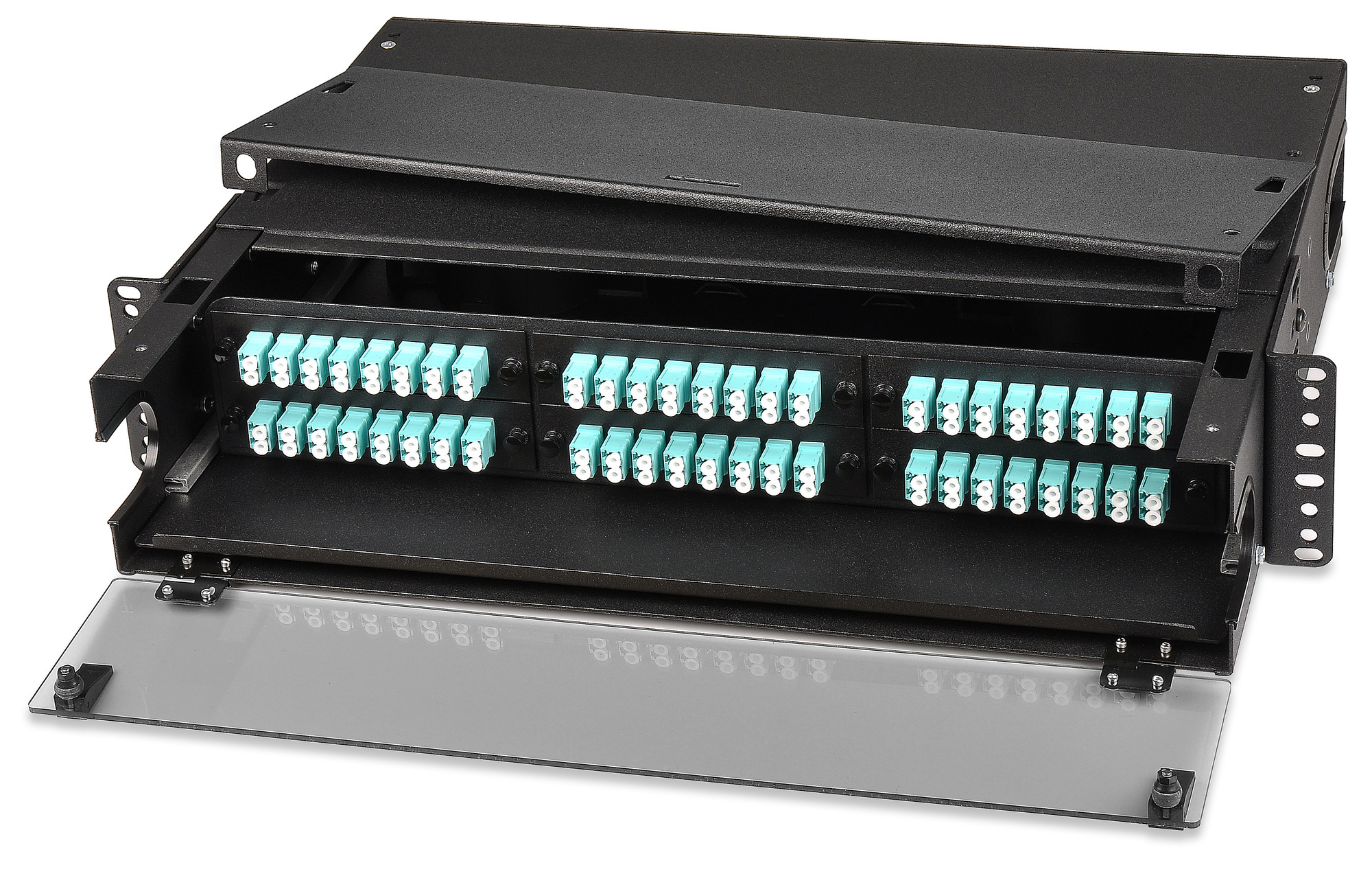 6-Adapter Plate Rack Mount Enclosure, Black