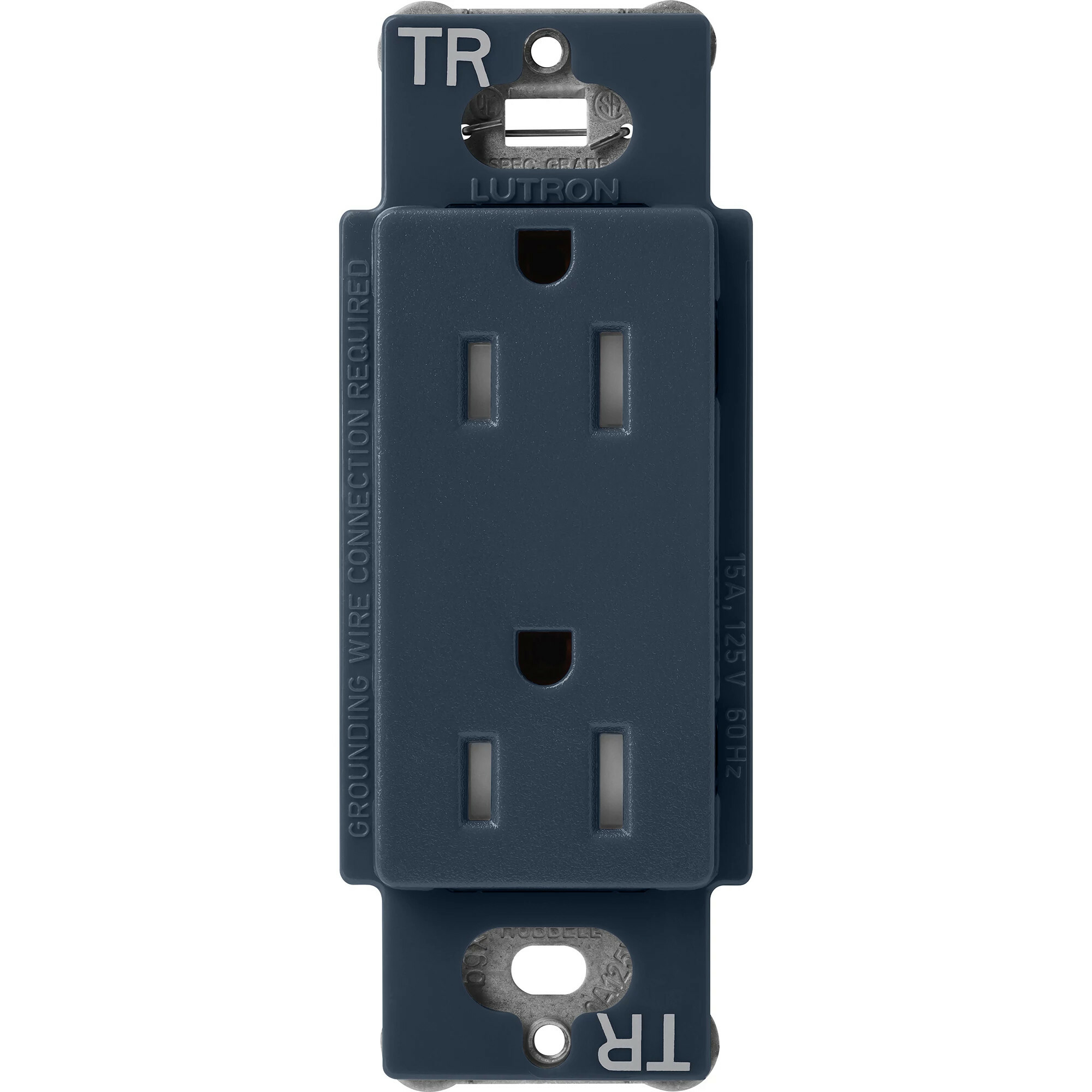 SCRS-15-TR-DE Claro Tamper-Resistant Duplex Receptacle, Decorator-Style Outlet, 15 Amp, Satin, Deep Sea