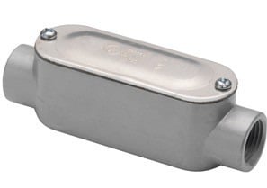 C-50CG Bridgeport 5 Series Type-C Conduit Body With Cover, Gasket, 4 in Hub, 85 Form, 323 cu-in Capacity, Die Cast Aluminum, Enamel Painted