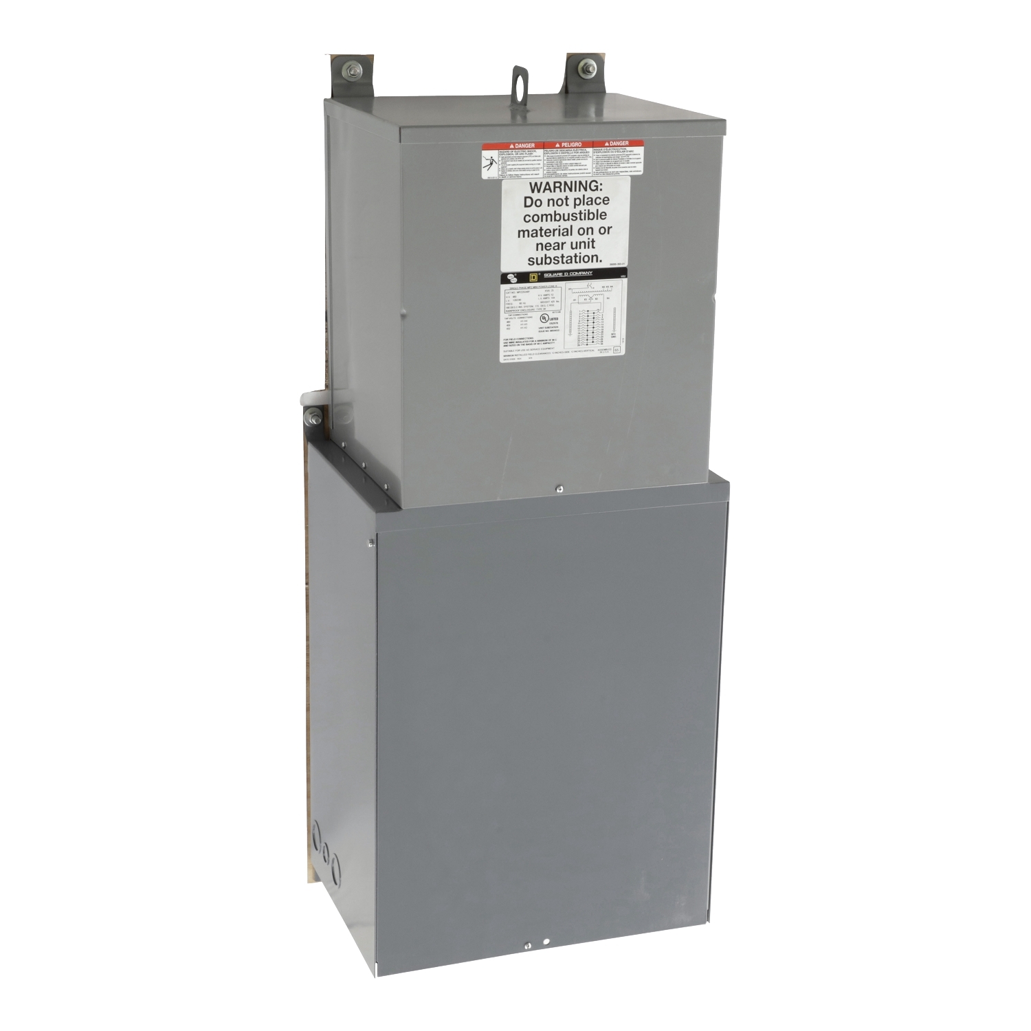 MPU25S40F Mini Power-Zone Sealed Transformer, 480 V Primary, 120/240 V Secondary, 25 kVA Power Rating, 1 Phase