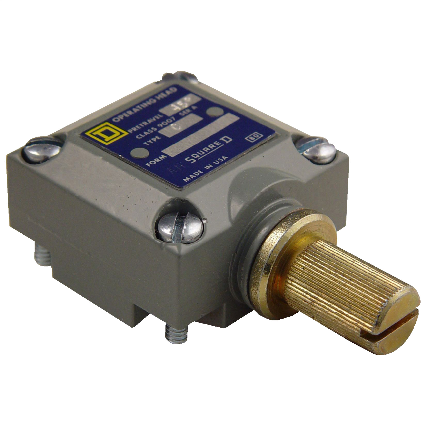 9007C66G Heavy Duty Plug-In Limit Switch, 600 V, 10 A, Side Plunger Actuator, 2(NC-NO), Form Z 2SPDT-DB Contact, 2 Poles