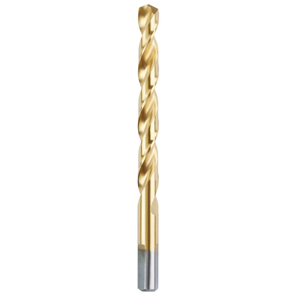 48-89-2221 Thunderbolt Secure-Grip Jobber Length Drill Bit, 3/8 in Drill - Fraction, 0.375 in Drill - Decimal Inch, 135 deg Point, Steel, Titanium Coated