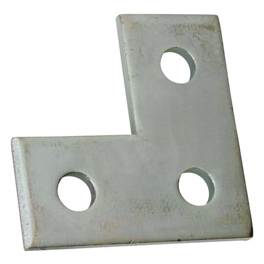 AB219-GR Superstrut 200 Corner Plate, 2 Holes, 3-1/2 in L x 1-5/8 in W x 1/4 in THK, Steel