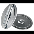 Three Piece Knockout Seal, 4 in. Size, Steel material, Snap In mounting, Zinc Plated Finish