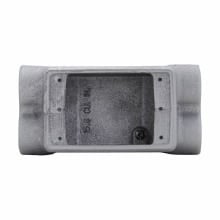 FSCD1 Condulet 4-Entry Shallow Device Box, 1/2 in Trade, 1 Gang, Feraloy Iron Alloy, Aluminum Acrylic Painted/Electro-Galvanized