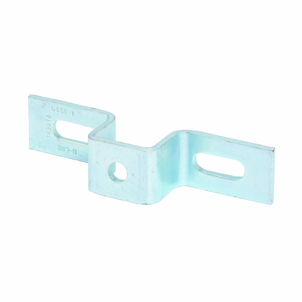 B333-1ZN 3-Hole Slotted U-Support, 7-1/2 in L x 1/4 in THK, For Use With 1-5/8 x 1-5/8 in Channel, Steel