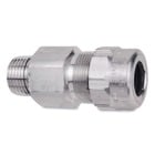 Star Teck aluminum jacketed cable fitting. Hub size of 3 inches. Range over jacket from 3.000 - 3.270 inches.