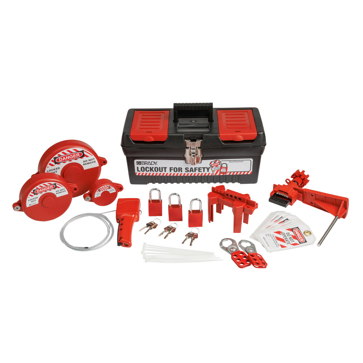 153671 Lockout, 7.8 in H x 16.2 in W x 7.3 in D, Language: English, French, Spanish
