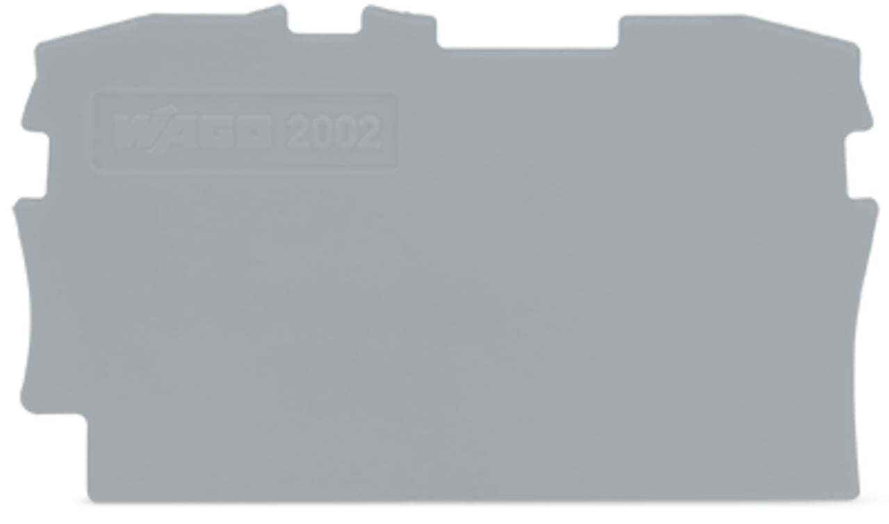 2002-1291 2001 End Intermediate Plate, For Use With Rail Mounted Terminal Block, Gray