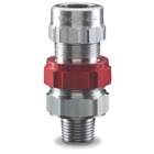 Star Teck hazardous location steel jacketed cable fitting. Hub size of 1 inch. Range over jacket from 1.025 - 1.205 inch.