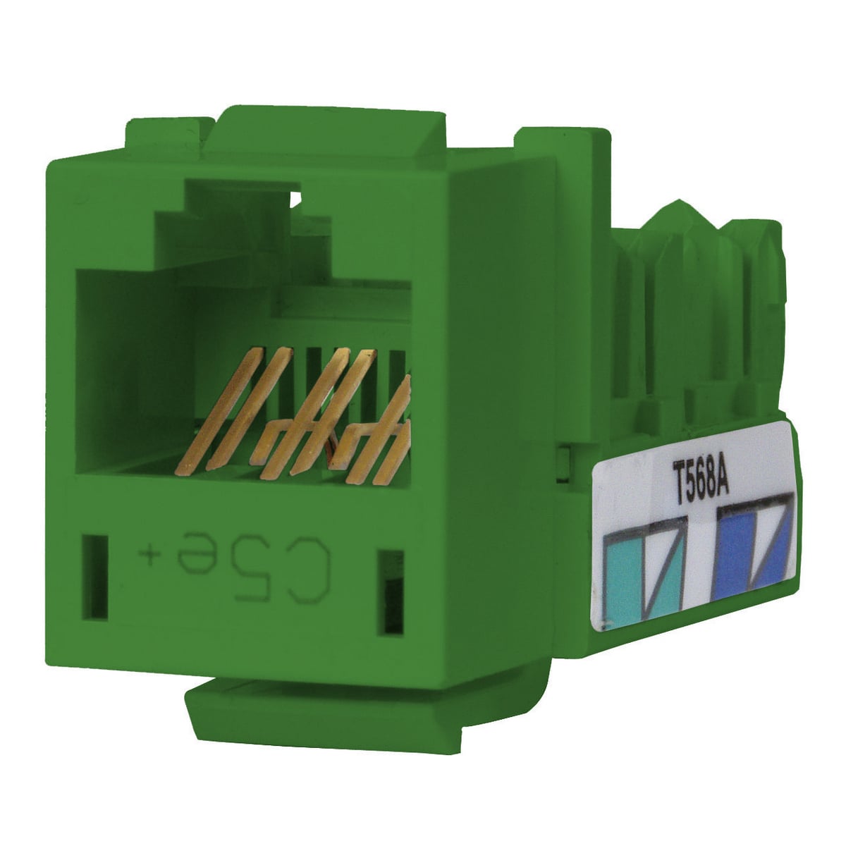 HXJ5EGN Standard Universal A/B Keystone Jack, Cat 5e Module, Green