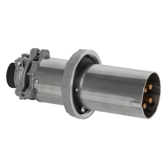 7328-78 Russellstoll Angle Watertight Pin and Sleeve Plug With Screw Cap, 600 V AC/250 V DC, 60 A, 3 Poles, 4 Wires