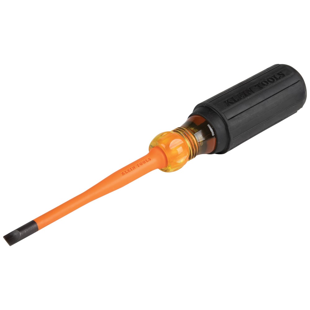 6924INS Slim-Tip Screwdriver, 1/4 in Cabinet Point, 8.31 in OAL, Rubber Handle, ASTM F-1505-16, IEC 60900:2018
