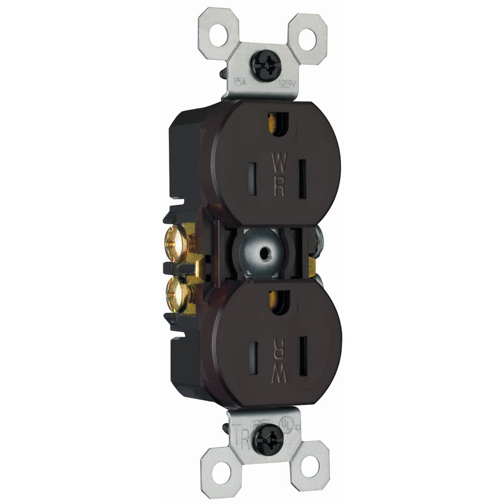 3232TRWR Trademaster 15 Amp 125V Duplex Receptacle, Brown