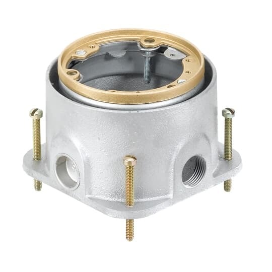 600-SC Steel City Fully Adjustable Flush Service Floor Box, Cast Iron, 64 cu-in Capacity, 1 Gang, 5-1/8 in L x 4-1/4 in W x 4-1/4 in H