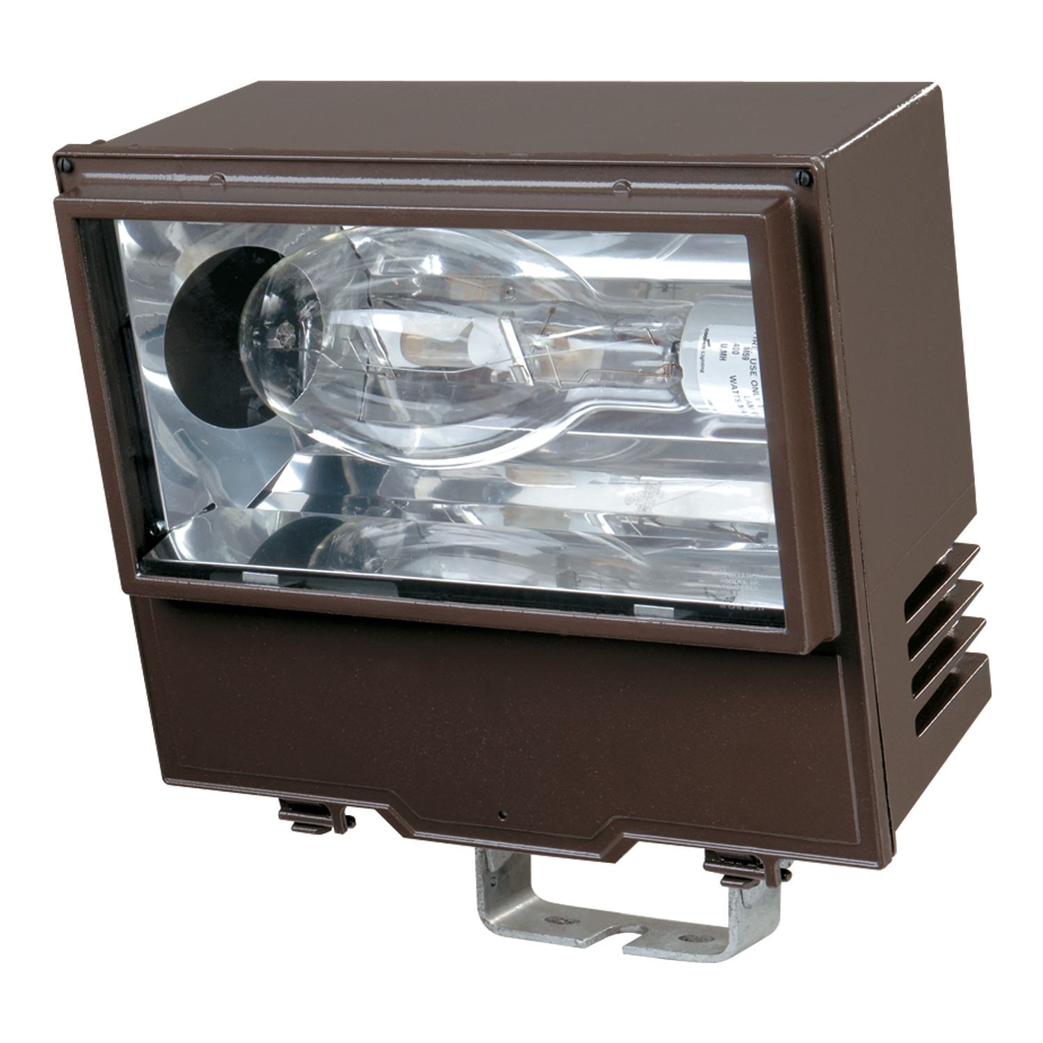 WP25 Lumark Warrior Heavy Duty Large Outdoor Floodlight, Metal Halide Lamp, 154 W Fixture, 120/208/240/277 V AC, Bronze Housing