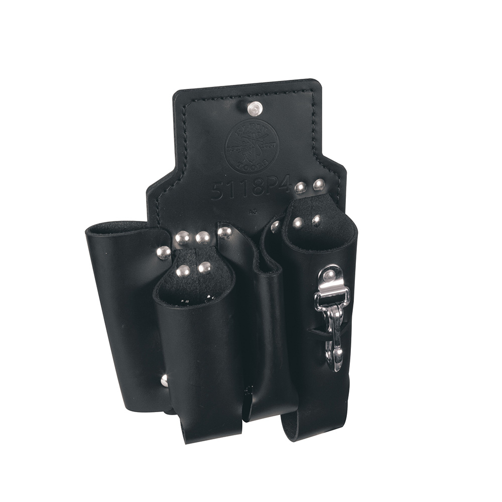 5118P4 5-Pocket Linemans Tool Pouch, Leather, Black