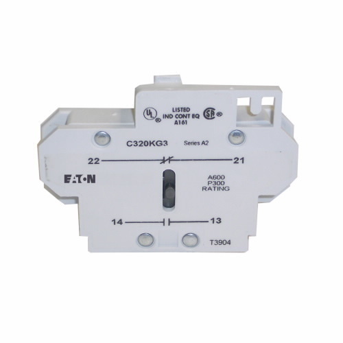 C320KG4 Heavy Duty Auxiliary Contact, 600 V AC, 10 A, 2 Contacts, Silver Cadmium Alloy