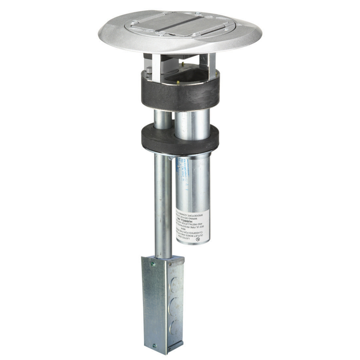 S1PT3IMALJ 1-Piece Flush Modular Standard Sized Poke-Through Assembled Unit With Junction Box, 4 in Hole, 8 in Dia x 0.16 in THK Cover, 300 lb Capacity, Composite