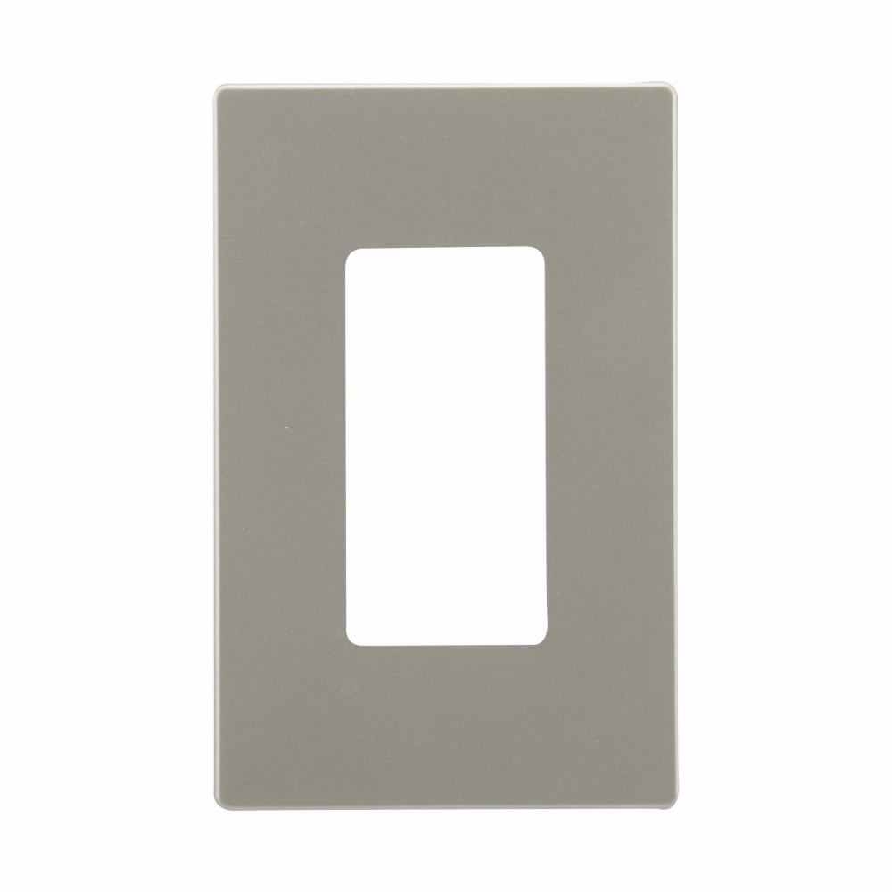Eaton ASPIRE wallplate, Screwless, Residential, Silver granite, Decorator Cutout, Polycarbonate, Single- gang, Mid-size