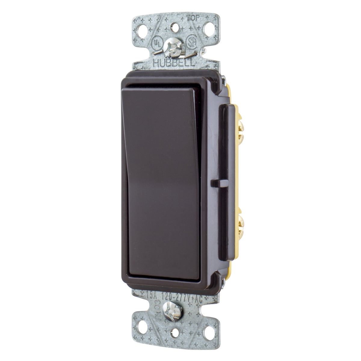 RSD115 Decorator Residential Grade Self-Grounding Standard Rocker Switch, 120/277 V, 15 A, 4155 W Power Rating, 2 Position Contact