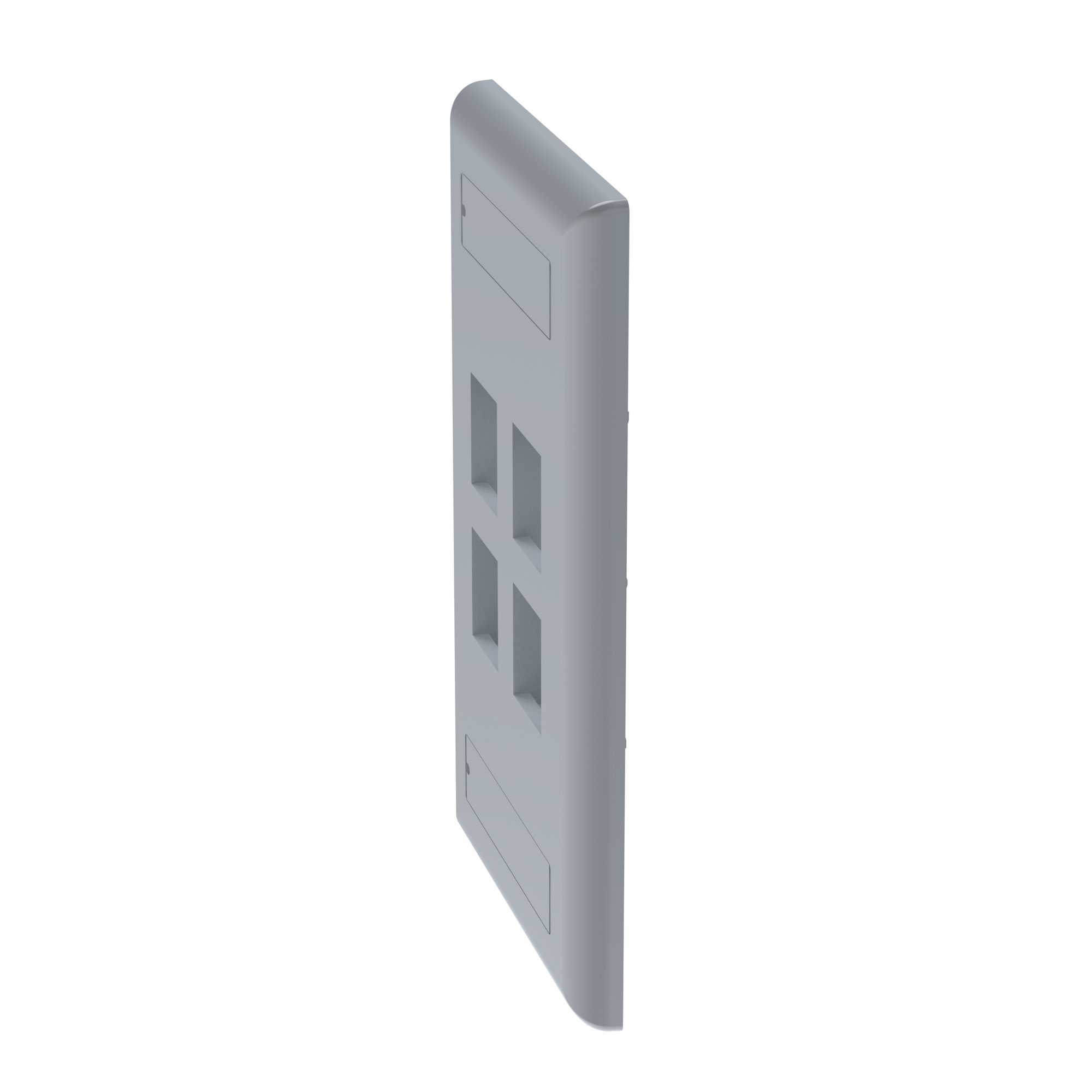 NK4FIGY NetKey Flat Vertical Faceplate, 1 Gangs, 4 Ports, Keystone Module, Fastened Mount, ABS