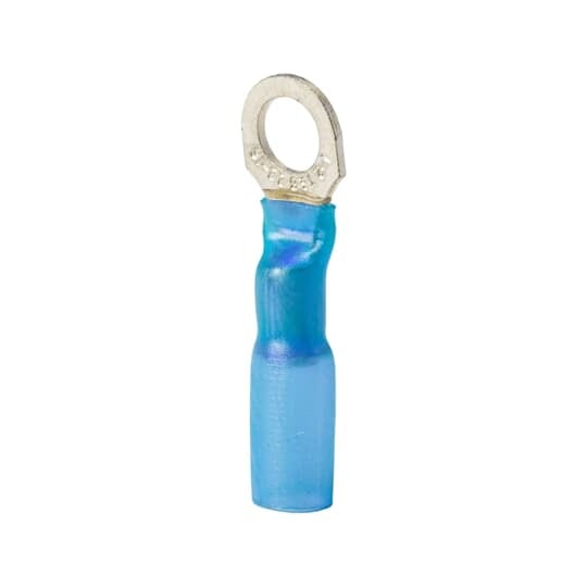 RBS14-6X Sta-Kon RB Series Heat Shrinkable Insulated Ring Terminal, 16 to 14 AWG Conductor, 1.23 in L, Copper, Blue